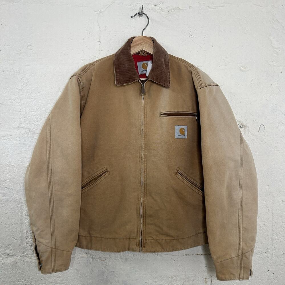 Vintage Faded Carhartt Quilted Detroit Jacket “Tan Red” 6QLJ